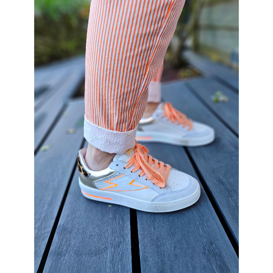 Pantalon rayé orange