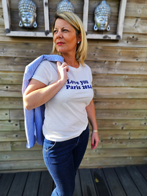 T-shirt LOVE PARIS bleu
